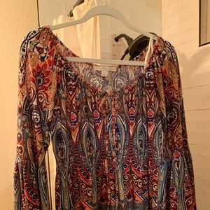 Boston Proper Paisley Boho Style Shirt